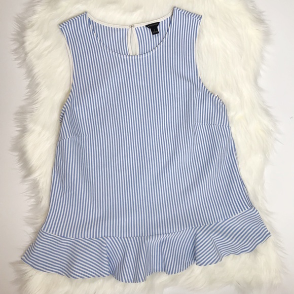 Ann Taylor Tops - Ann Taylor Blue white Striped Peplum Top